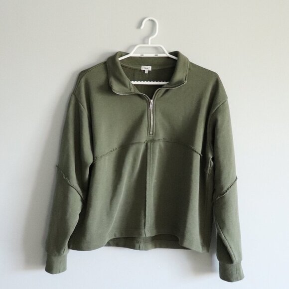 Kismet Women's Green Sz S 1/4 Zip Luxury Pullover Long Sleeve Sweatshirt Sweater - Picture 1 of 11